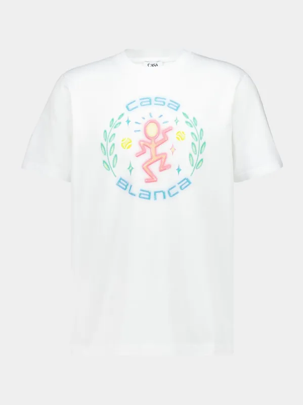 White Dance Joy Organic Cotton T-Shirt sold by Fashion Clinic