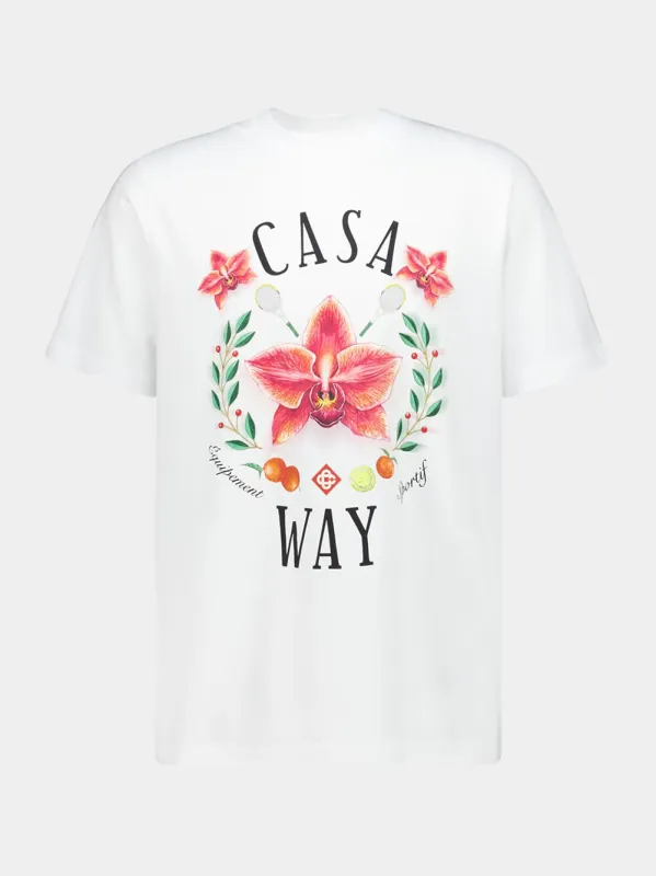White Casa Way Orchid T-Shirt sold by Fashion Clinic