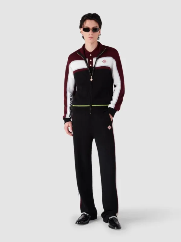 Black Merino Stripe Track Jacket sold by Fashion Clinic