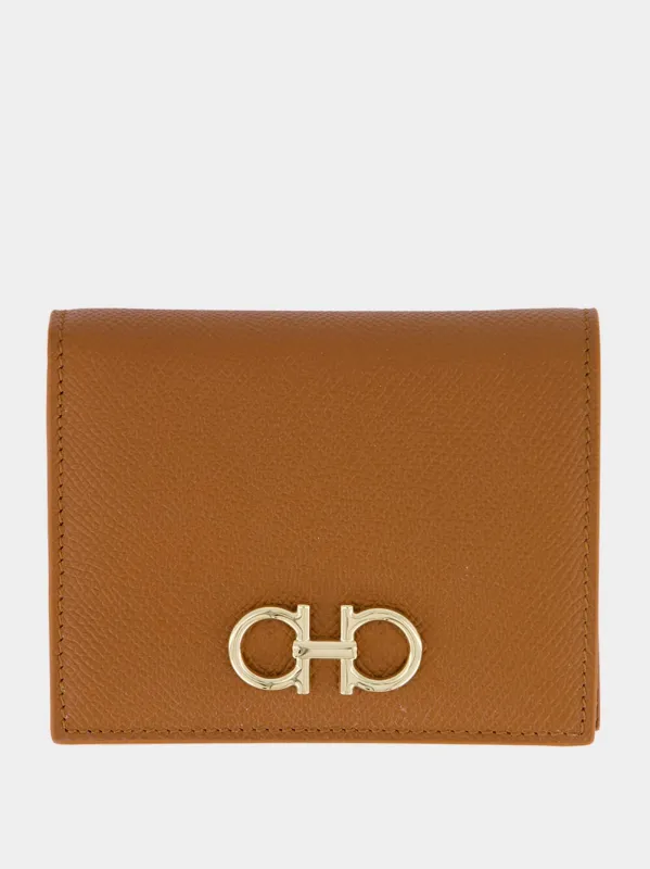 Natural Brown Gancini Compact Wallet sold by Fashion Clinic