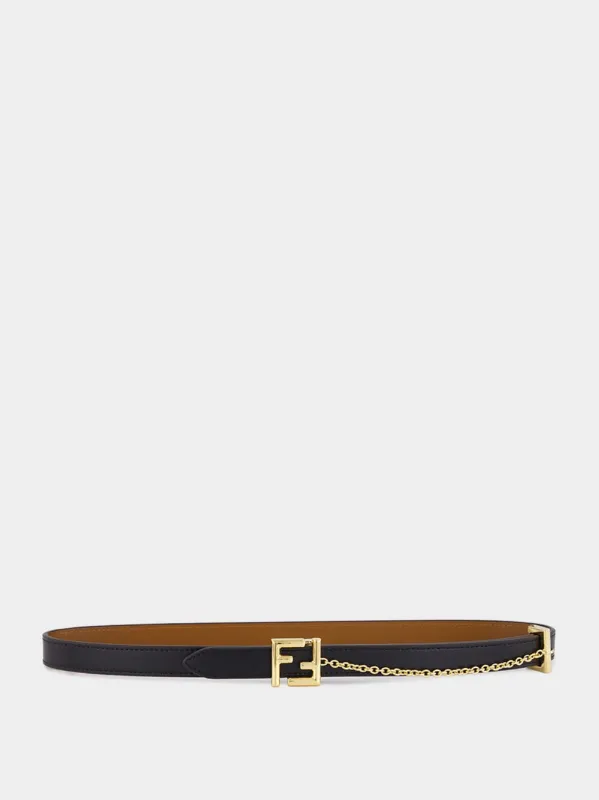 Reversible Black and Brown FF Leather Belt sold by Fashion Clinic
