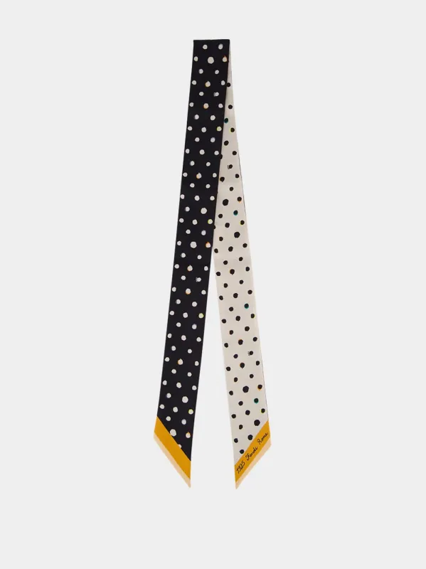 Black and White Falena Dots Silk Wrappy sold by Fashion Clinic