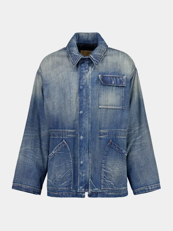 Blue Insulated Denim Jacket sold by Fashion Clinic