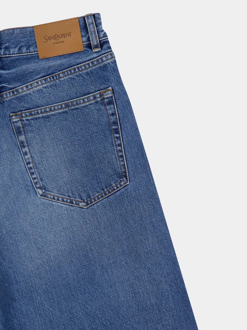 V-Waist Long Baggy Jeans in 50's Blue sold by Fashion Clinic product image thumbnail 4