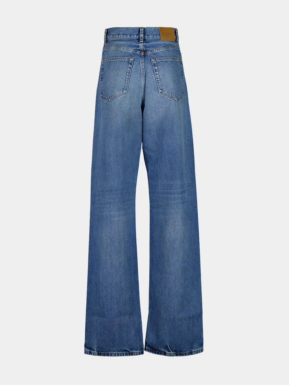 V-Waist Long Baggy Jeans in 50's Blue sold by Fashion Clinic product image thumbnail 2