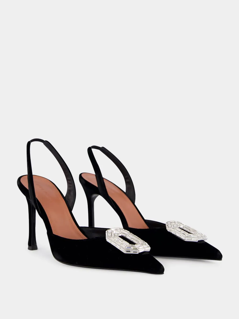 Black Camelia Sling 90 in Velvet sold by Fashion Clinic product image thumbnail 3