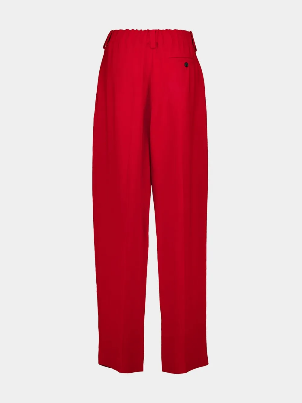 Dark Red Double Pleat Pants in Crepe Cady sold by Fashion Clinic product image thumbnail 3