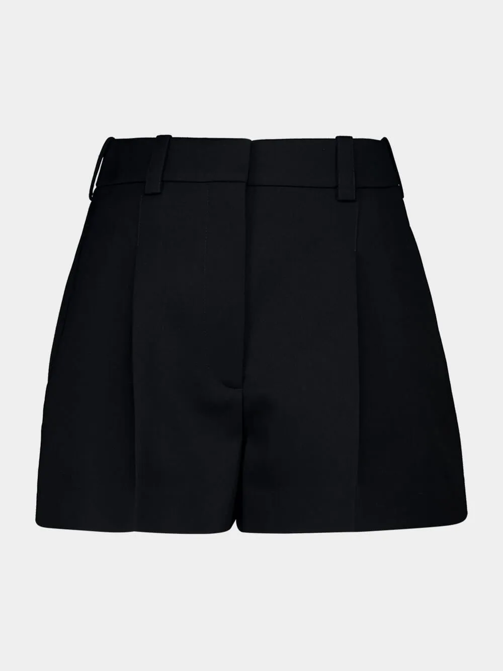 Black Pleated Wool Shorts sold by Fashion Clinic product image thumbnail 2