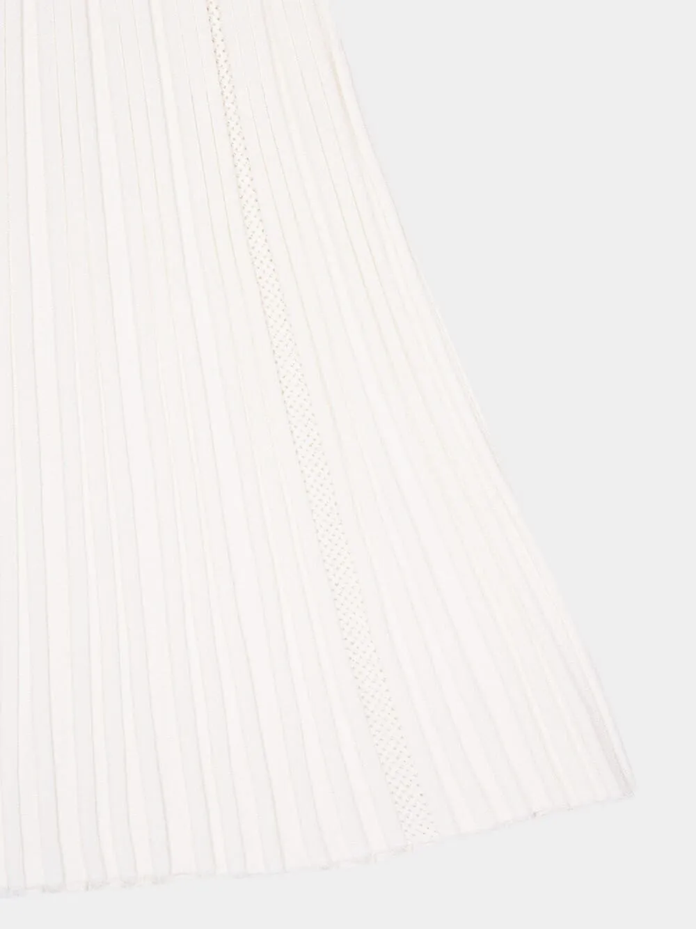 White Maxi Pleated Flechage Knit Skirt sold by Fashion Clinic product image thumbnail 4