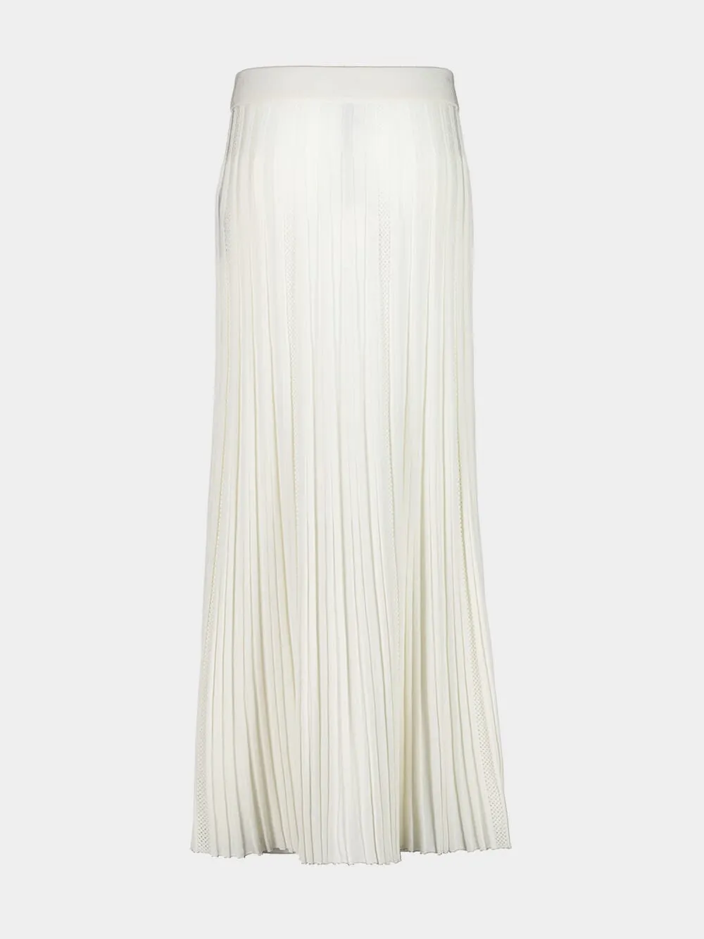 White Maxi Pleated Flechage Knit Skirt sold by Fashion Clinic product image thumbnail 2