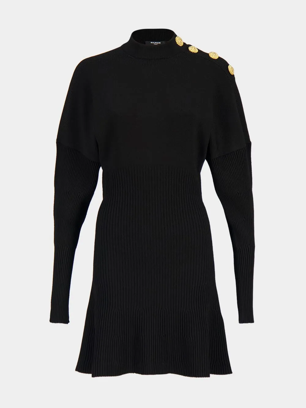 Black Short Flared Knit Dress sold by Fashion Clinic product image thumbnail 2