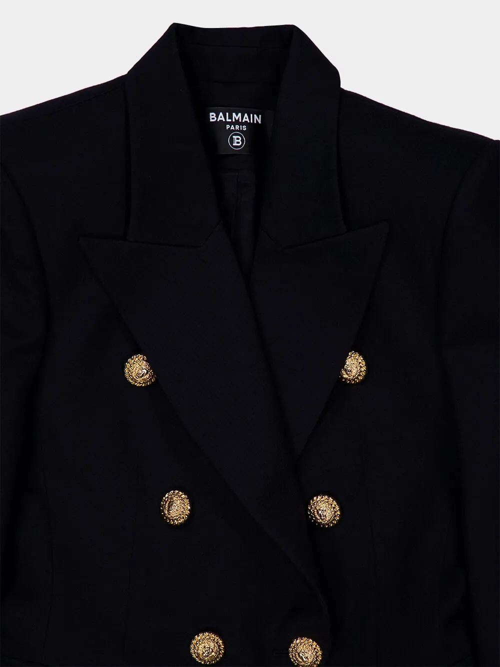 Black Virgin Wool 6-Button Jacket sold by Fashion Clinic product image thumbnail 3