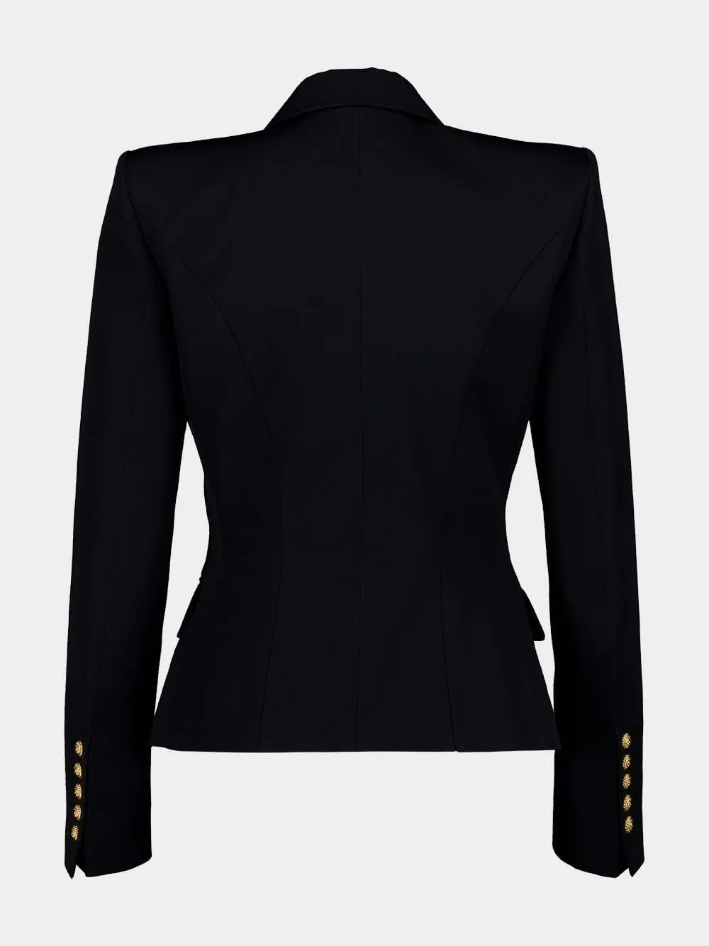 Black Virgin Wool 6-Button Jacket sold by Fashion Clinic product image thumbnail 2