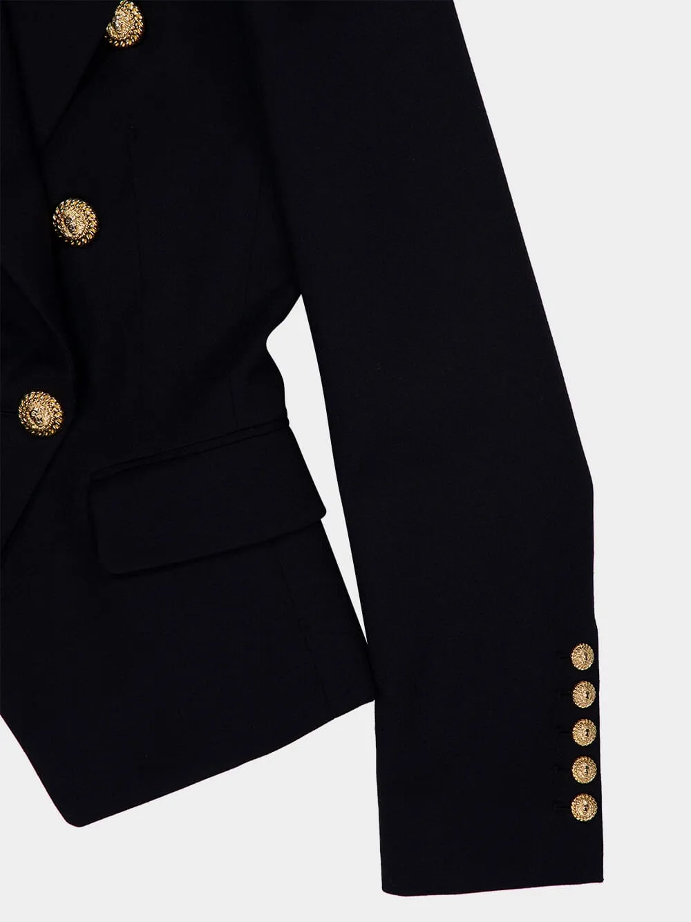 Black Virgin Wool 6-Button Jacket sold by Fashion Clinic product image thumbnail 4
