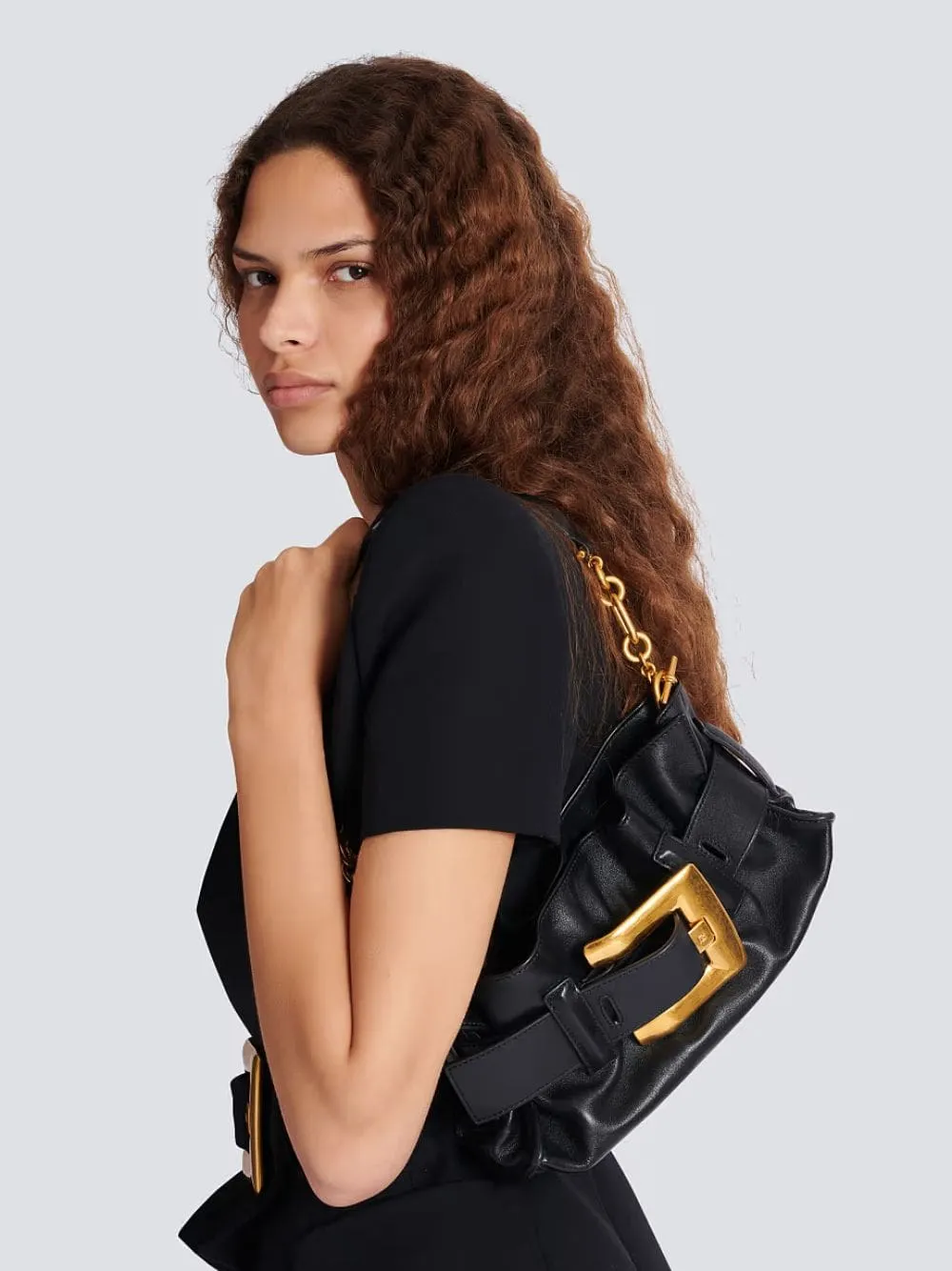 Black Mini Anthem Shoulder Bag sold by Fashion Clinic product image thumbnail 2