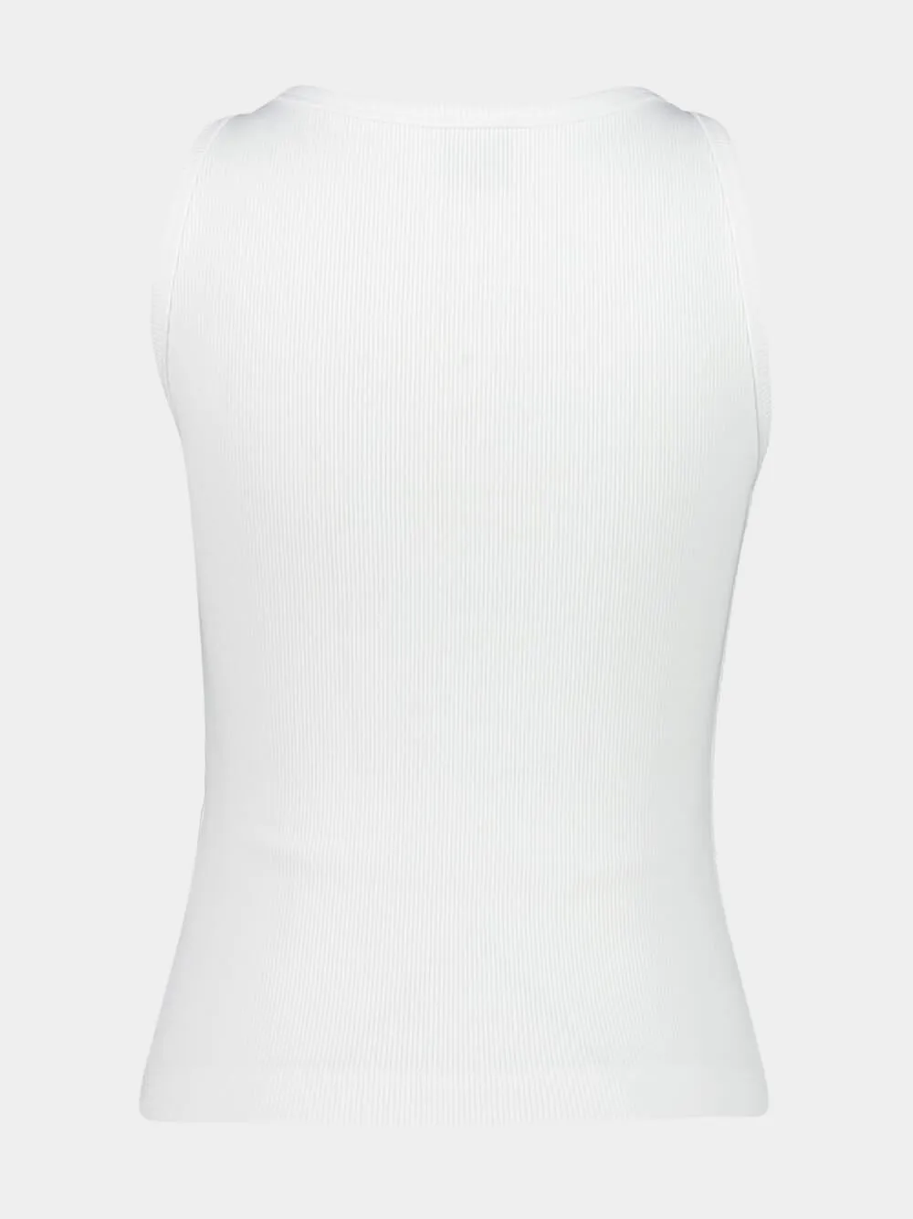 White Ribbed Cotton Tank Top sold by Fashion Clinic product image thumbnail 2