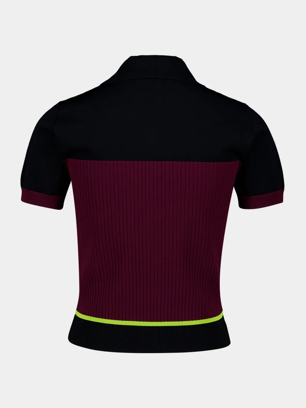 Burgundy Striped Short Sleeve Polo Shirt sold by Fashion Clinic product image thumbnail 4