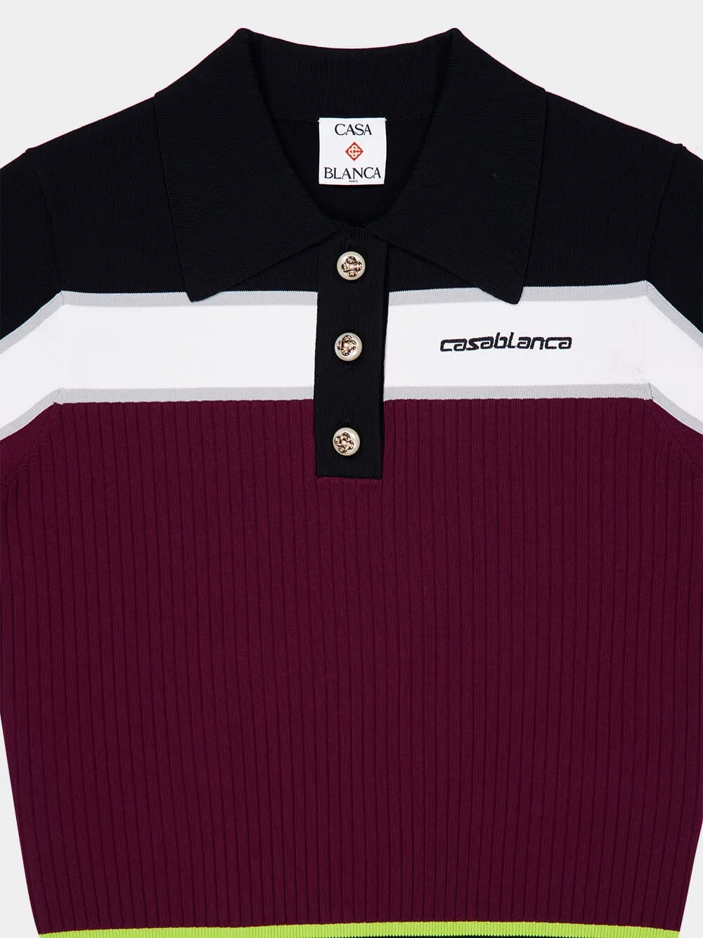 Burgundy Striped Short Sleeve Polo Shirt sold by Fashion Clinic product image thumbnail 5