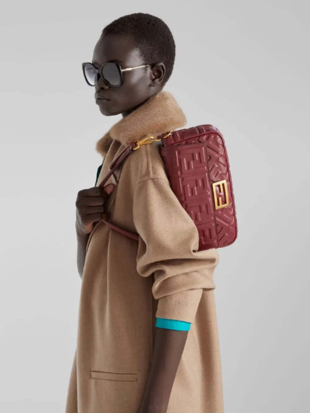 Burgundy Medium Baguette Bag sold by Fashion Clinic product image thumbnail 2