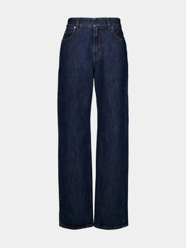 Dark Blue Long Jeans sold by Fashion Clinic