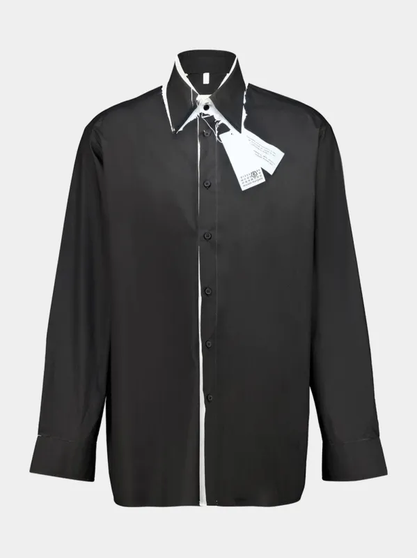 Black and White Cotton Contrast Shirt made by Maison Margiela
