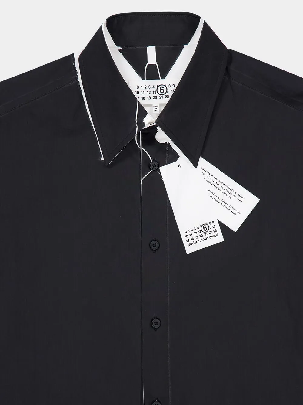 Black and White Cotton Contrast Shirt sold by Fashion Clinic product image thumbnail 3