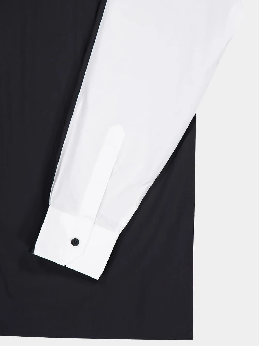 Black and White Cotton Contrast Shirt sold by Fashion Clinic product image thumbnail 4