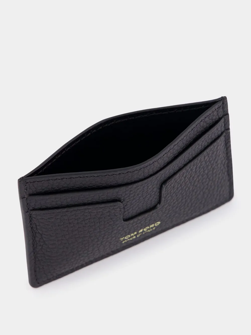 Black Grain Leather Cardholder sold by Fashion Clinic product image thumbnail 3