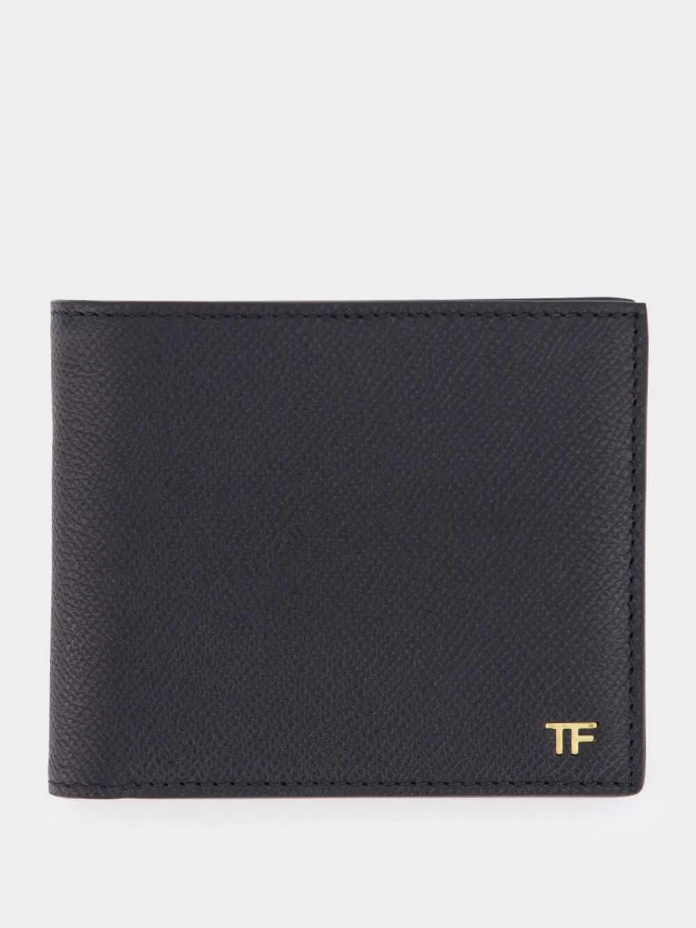 Black Small Grain Leather Bifold Wallet sold by Fashion Clinic