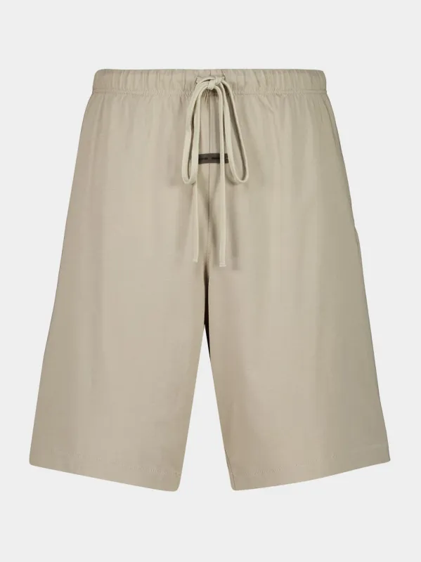 Timber Beige Jersey Cotton Shorts made by Fear of God