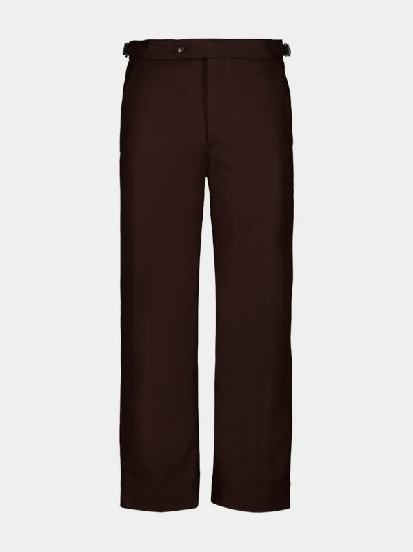 Brown Bramble Side-Buckle Trousers sold by Fashion Clinic