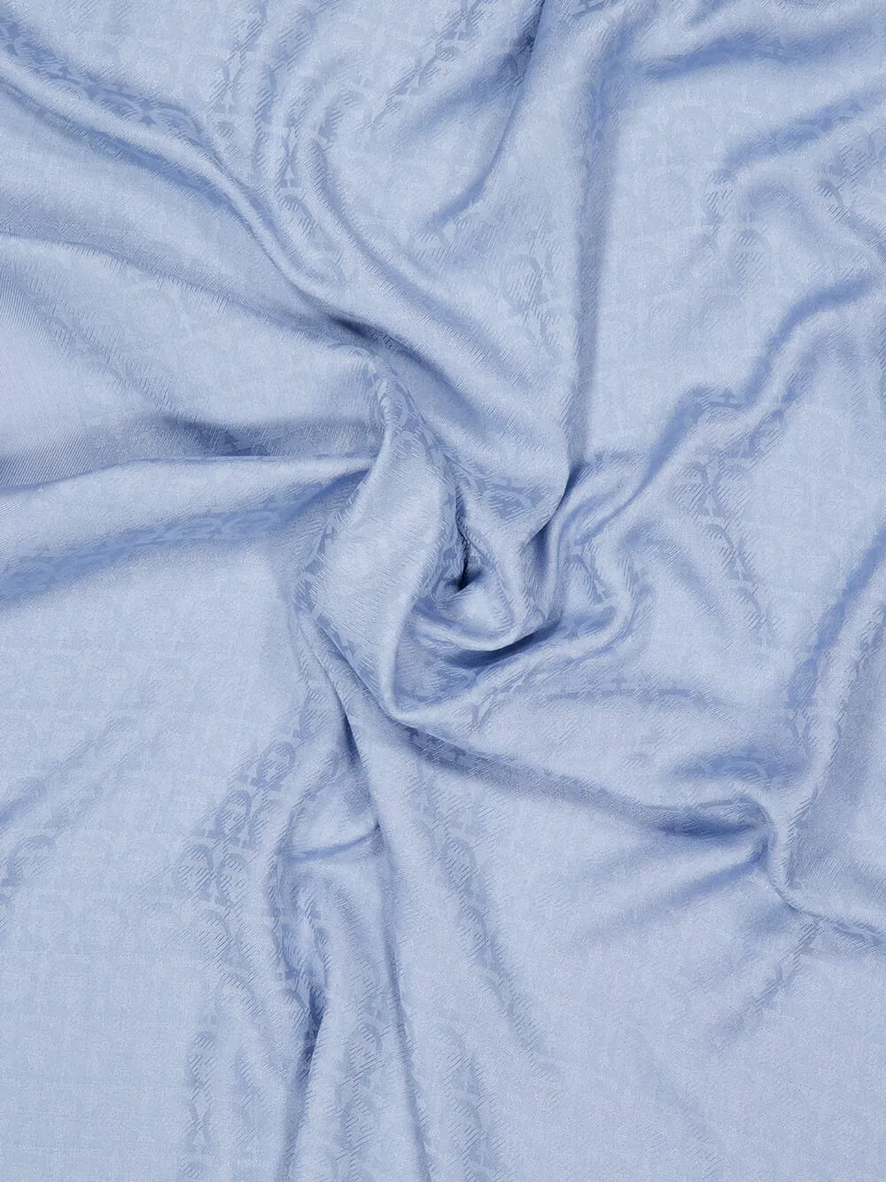 Light Blue Silk-Wool Shawl sold by Fashion Clinic product image thumbnail 3