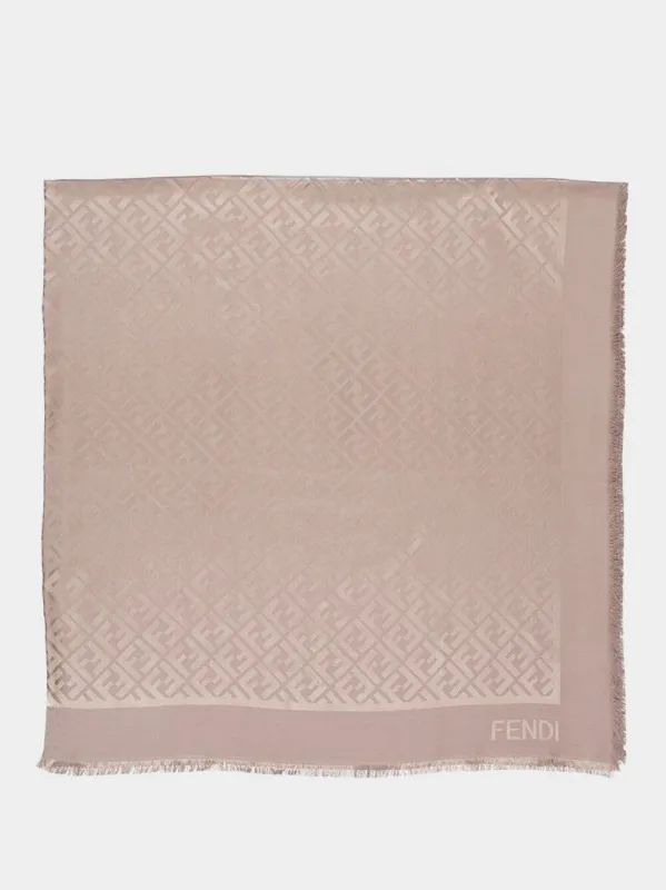 Dove Grey FF Silk and Wool Shawl sold by Fashion Clinic