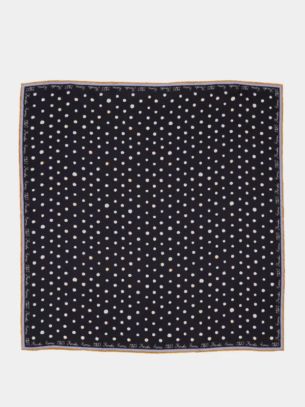 Black Falena Dots Silk Foulard sold by Fashion Clinic