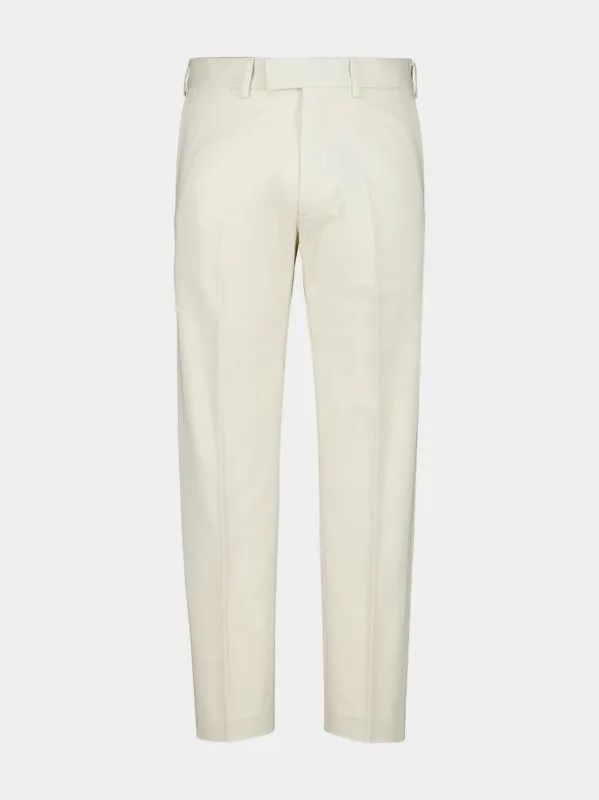 Ivory Brushed Cotton Drill Chino sold by Fashion Clinic