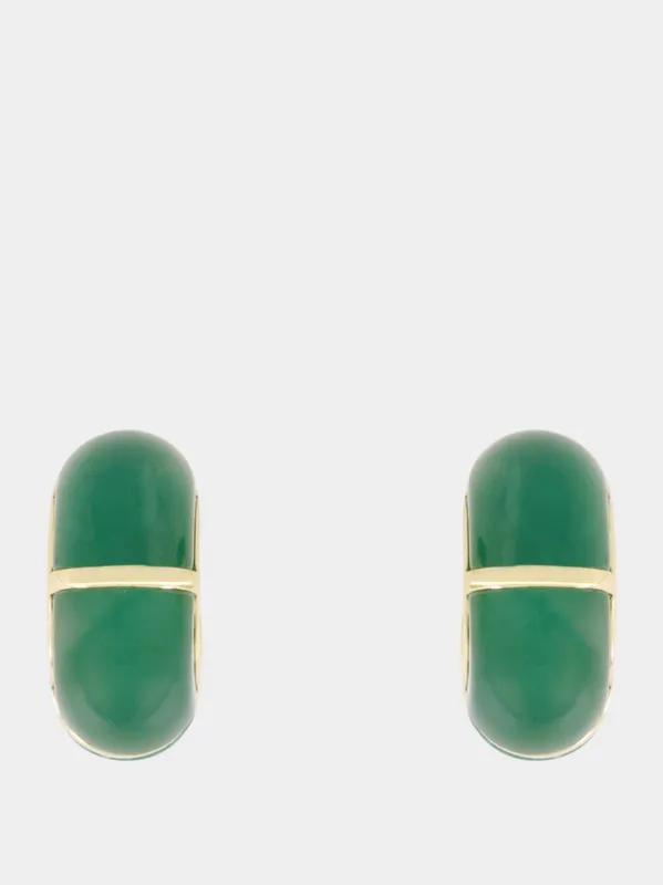 Zellige Hoops in Green Jade sold by Fashion Clinic
