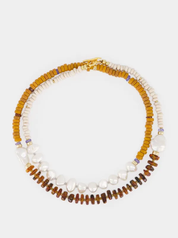 Cabana Necklace in Blood Orange sold by Fashion Clinic