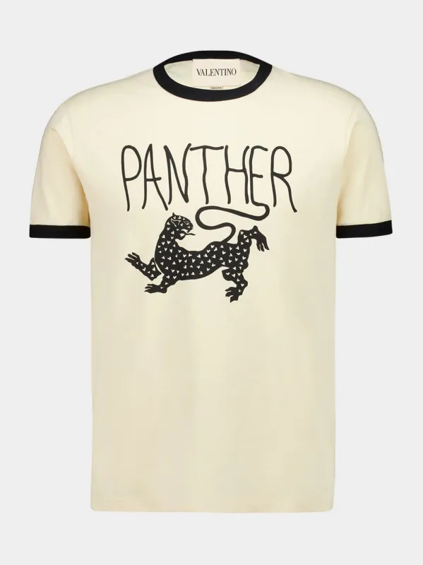 Cream and Black Panther T-Shirt sold by Fashion Clinic