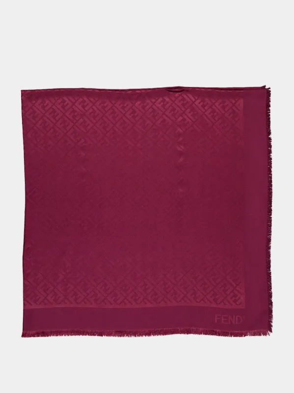FF Shawl in Burgundy Silk and Wool sold by Fashion Clinic