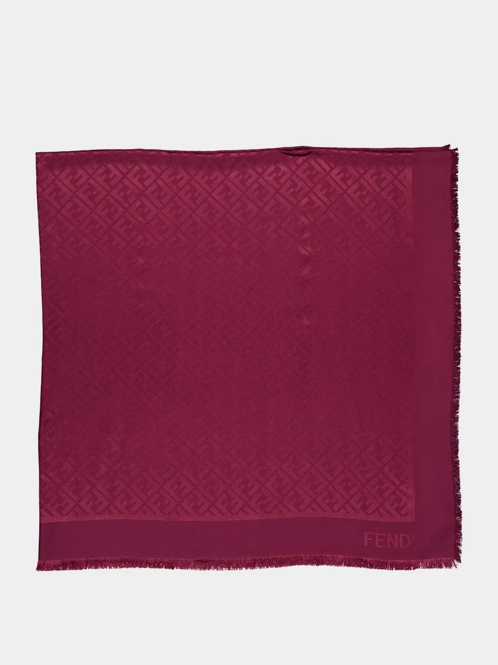 FF Shawl in Burgundy Silk and Wool sold by Fashion Clinic