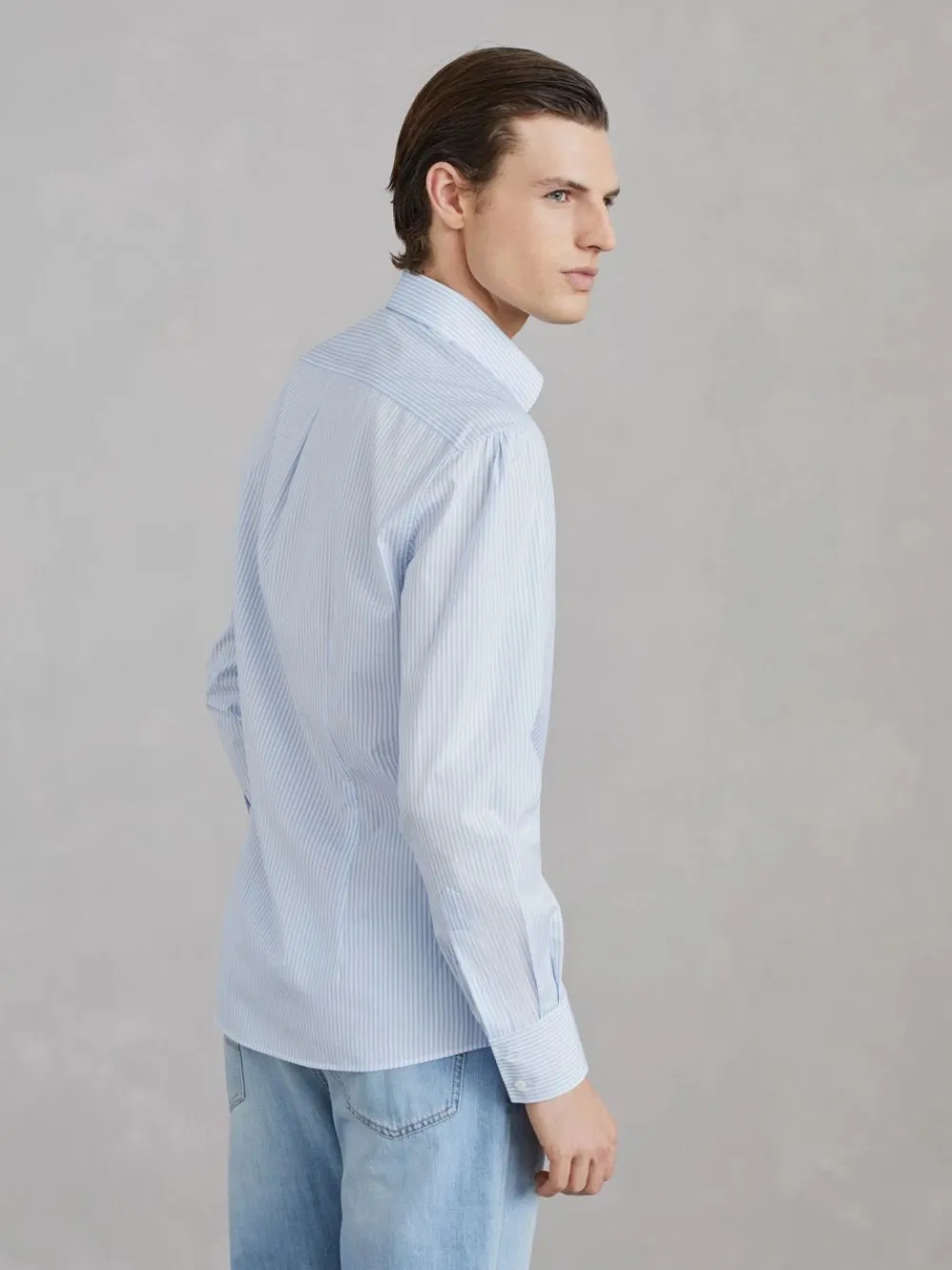 Azure Striped Slim Fit Shirt sold by Fashion Clinic product image thumbnail 4