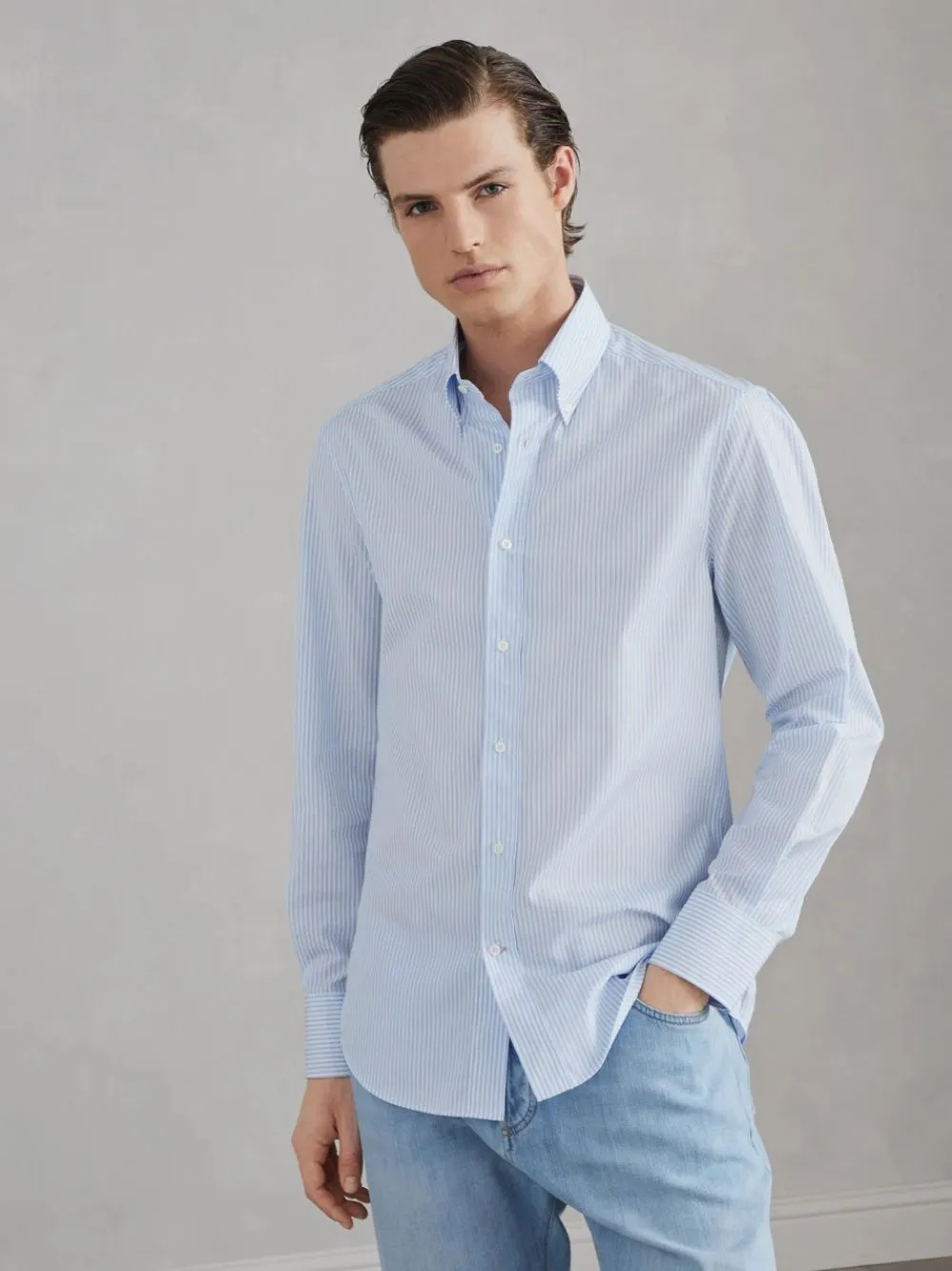 Azure Striped Slim Fit Shirt sold by Fashion Clinic product image thumbnail 2
