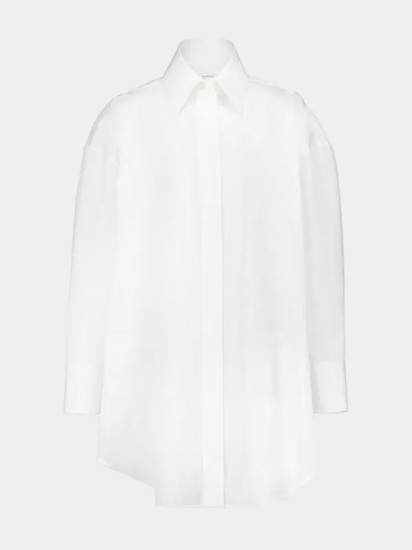 White Asymmetric Cotton Poplin Shirt sold by Fashion Clinic