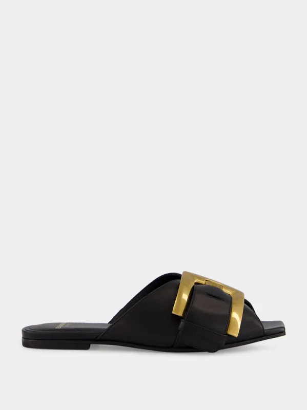 Black Anthem Flat Sandals sold by Fashion Clinic
