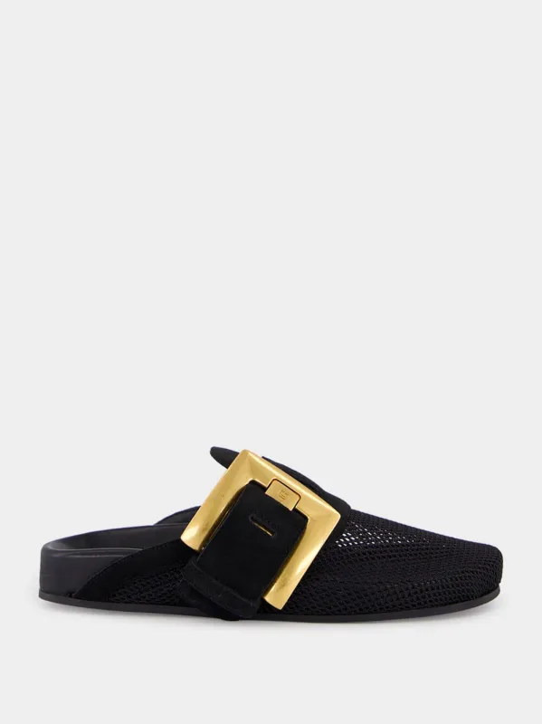 Black Anthem Flat Mule Sandals sold by Fashion Clinic