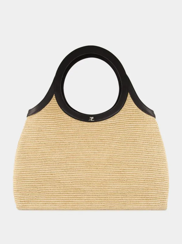 Natural Beige Medium Holy Raffia Bag sold by Fashion Clinic