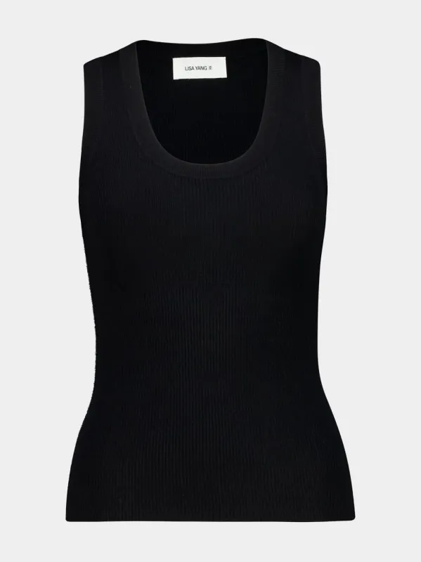 Black Ina Cashmere Tank Top sold by Fashion Clinic