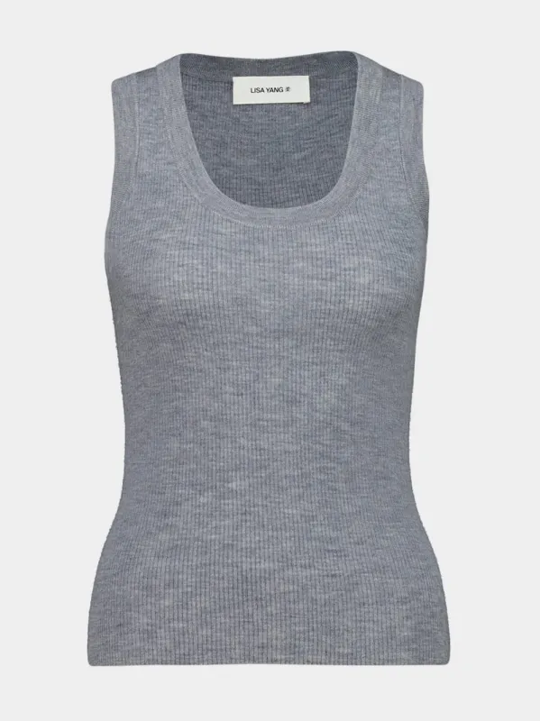 Light Grey Ina Cashmere Tank Top sold by Fashion Clinic