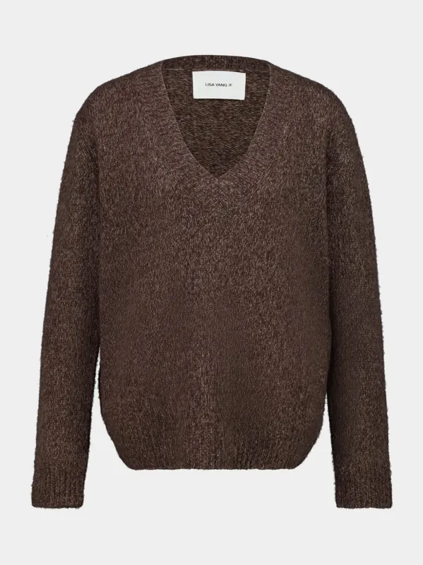 Dark Brown Leona Silk Cashmere Sweater sold by Fashion Clinic