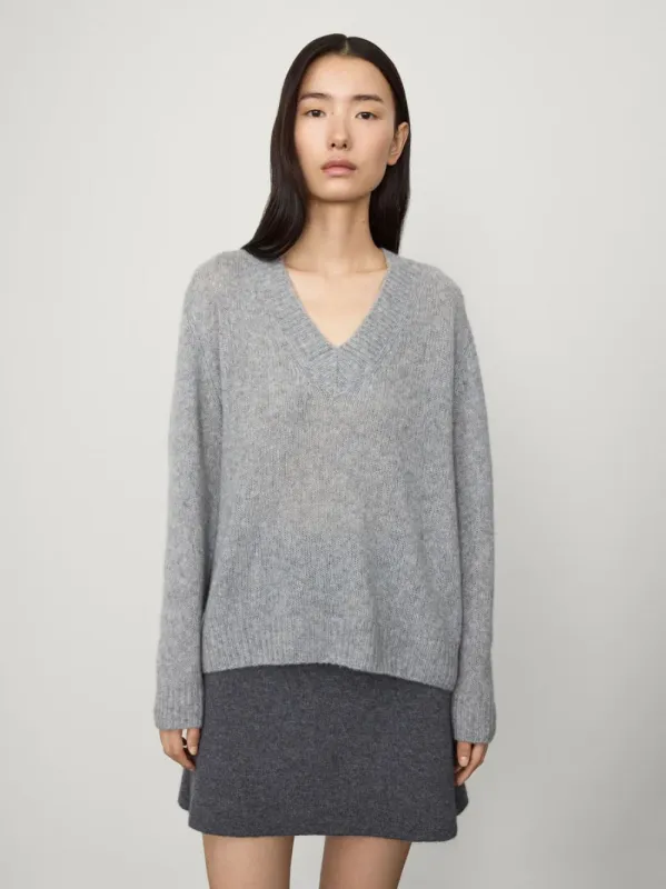 Light Grey Leona Silk Cashmere Sweater sold by Fashion Clinic
